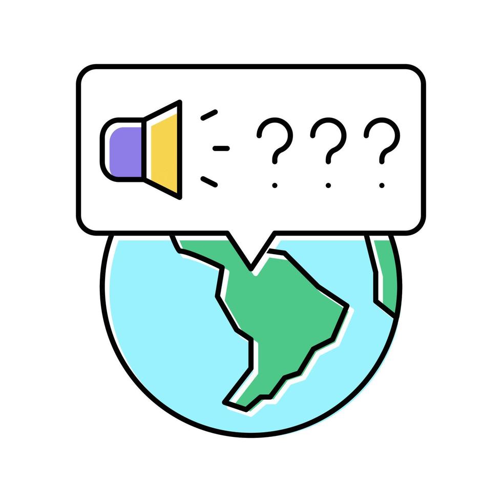 pregunta global sobre la ilustración de vector de icono de color de bienes
