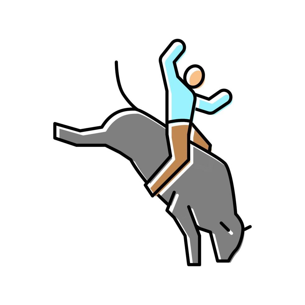 rodeo deporte extremo color icono vector ilustración