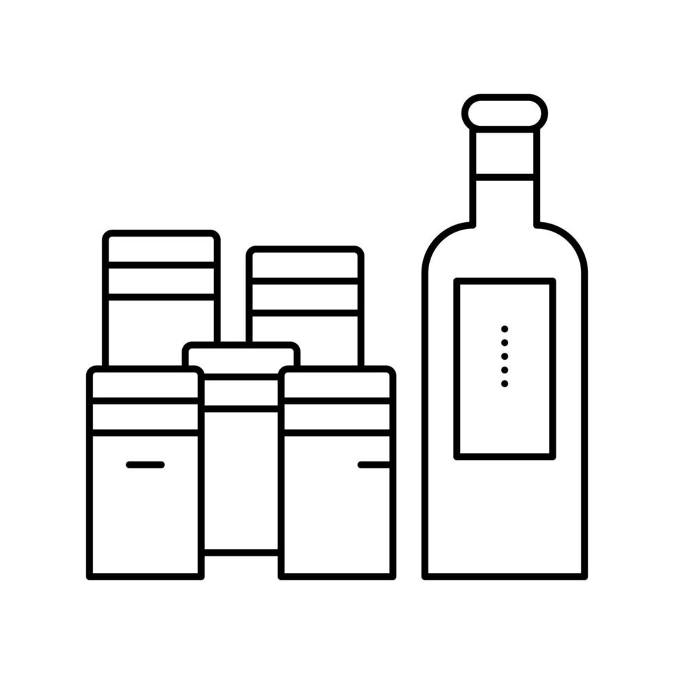 Ilustración de vector de icono de línea de contenedores de especias