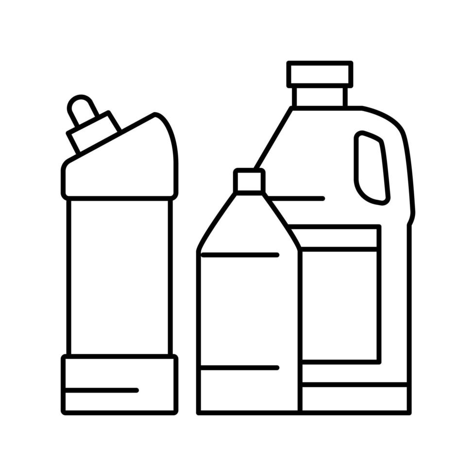 Envases de botellas de plástico icono de línea de residuos ilustración vectorial vector