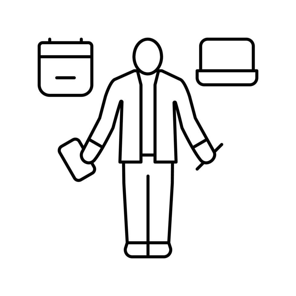 personal assistant line icon vector illustration