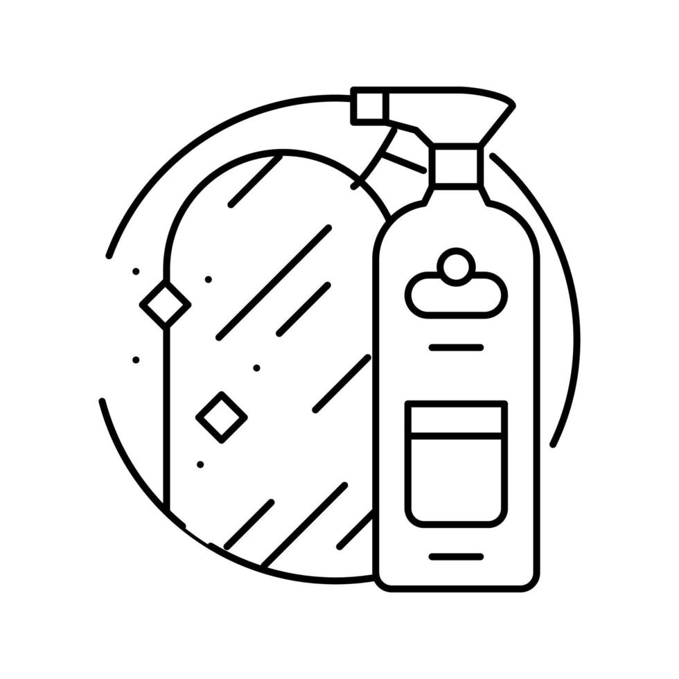 mirror cleaner detergent line icon vector illustration