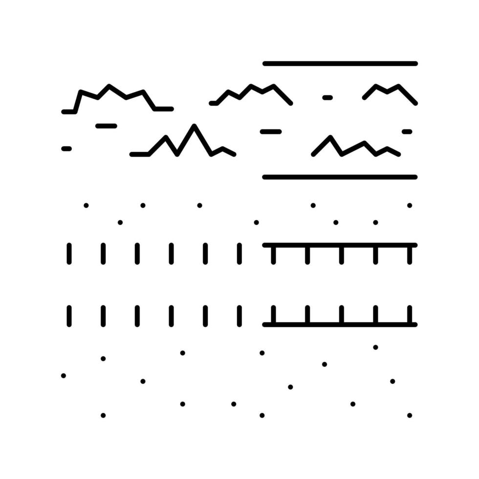 Ilustración de vector de icono de línea de sistema de drenaje subterráneo