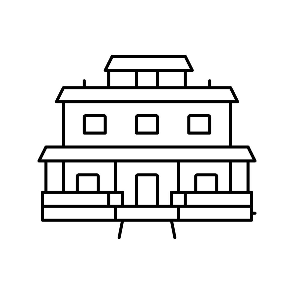 artesano casa línea icono vector ilustración