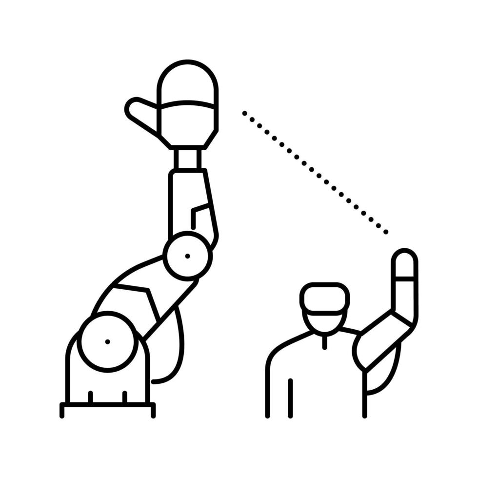 teleoperated robot line icon vector illustration