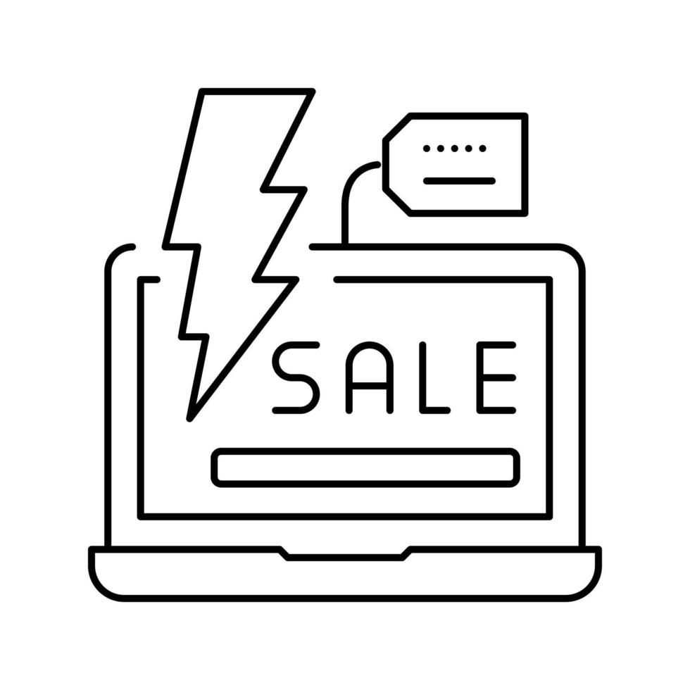 flash sale line icon vector illustration