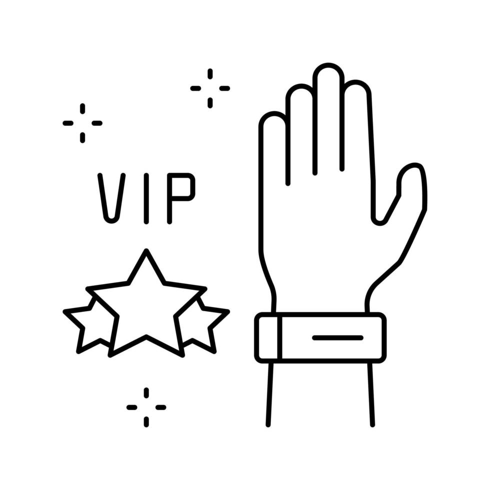 pulsera vip para la ilustración de vector de icono de línea de visitante de concierto