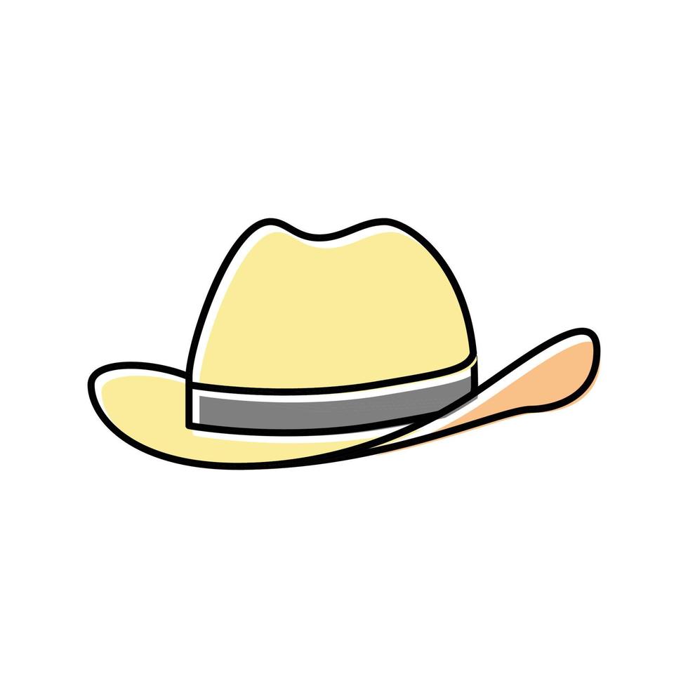 sombrero, vaquero, color, icono, vector, ilustración vector