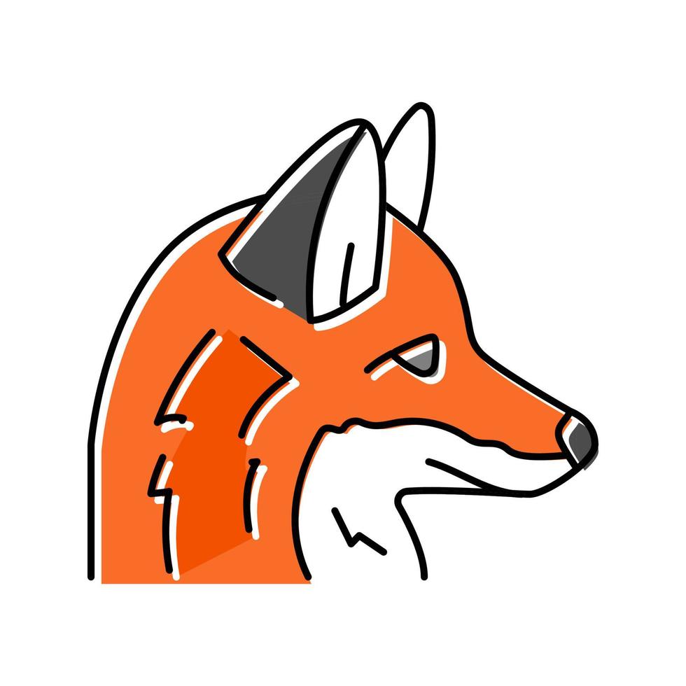 fox animal zoo color icono vector ilustración