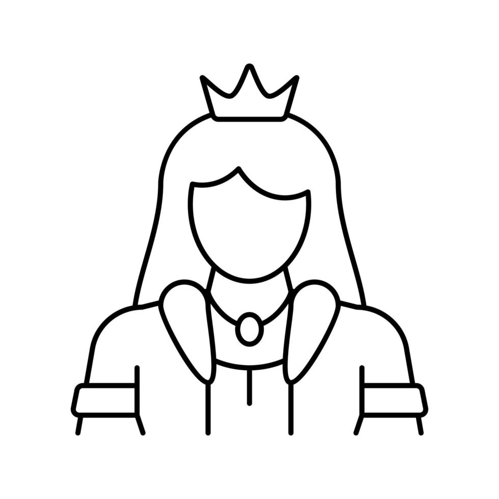 princess fairy tale line icon vector illustration