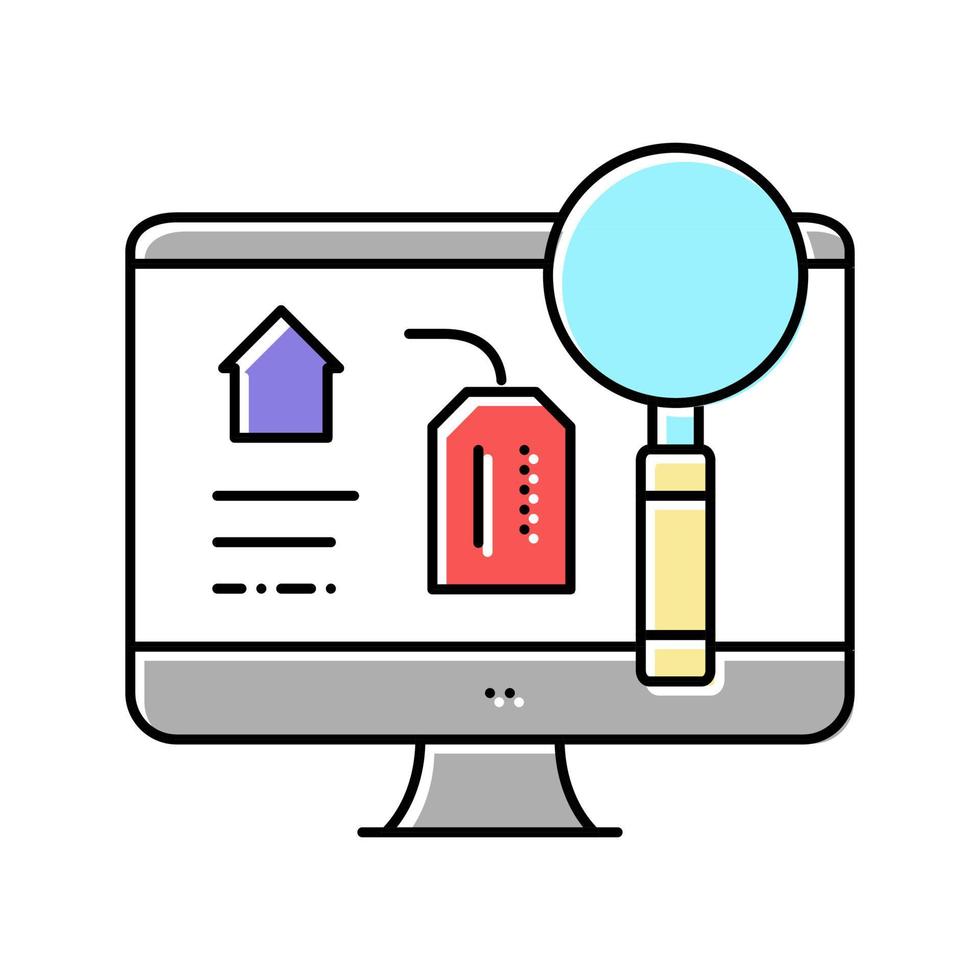 search rental properties color icon vector illustration