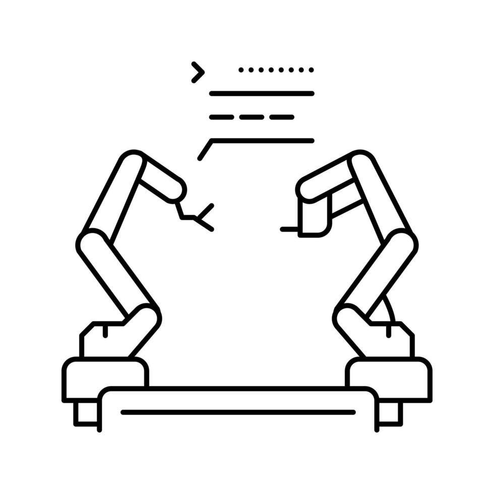 ilustración de vector de icono de línea de robot preprogramado