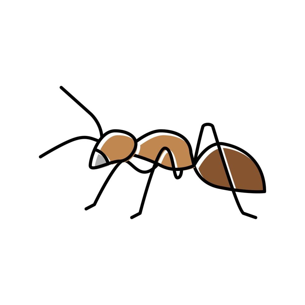 hormiga insecto color icono vector ilustración