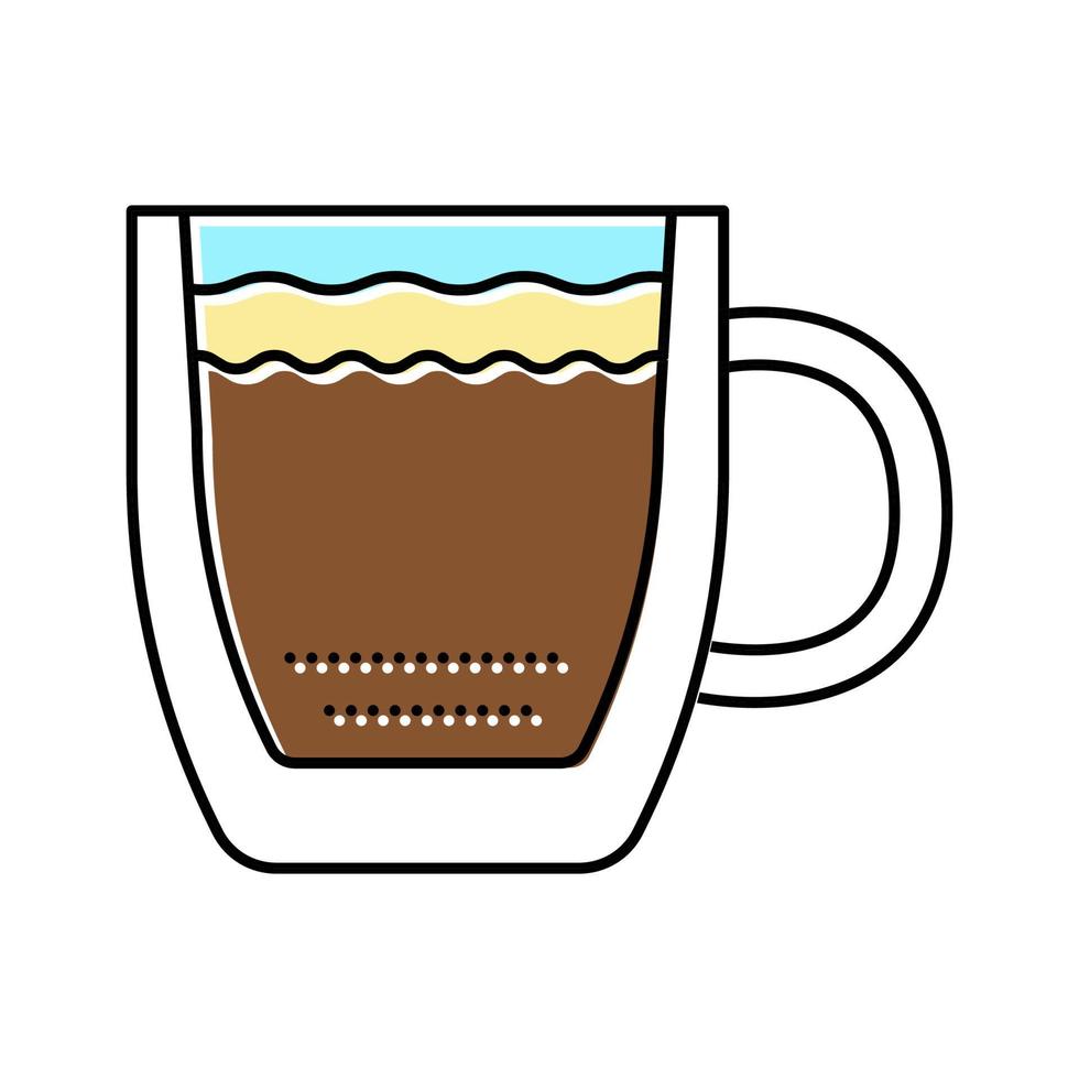 taza de café doble pared vidrio color icono vector ilustración