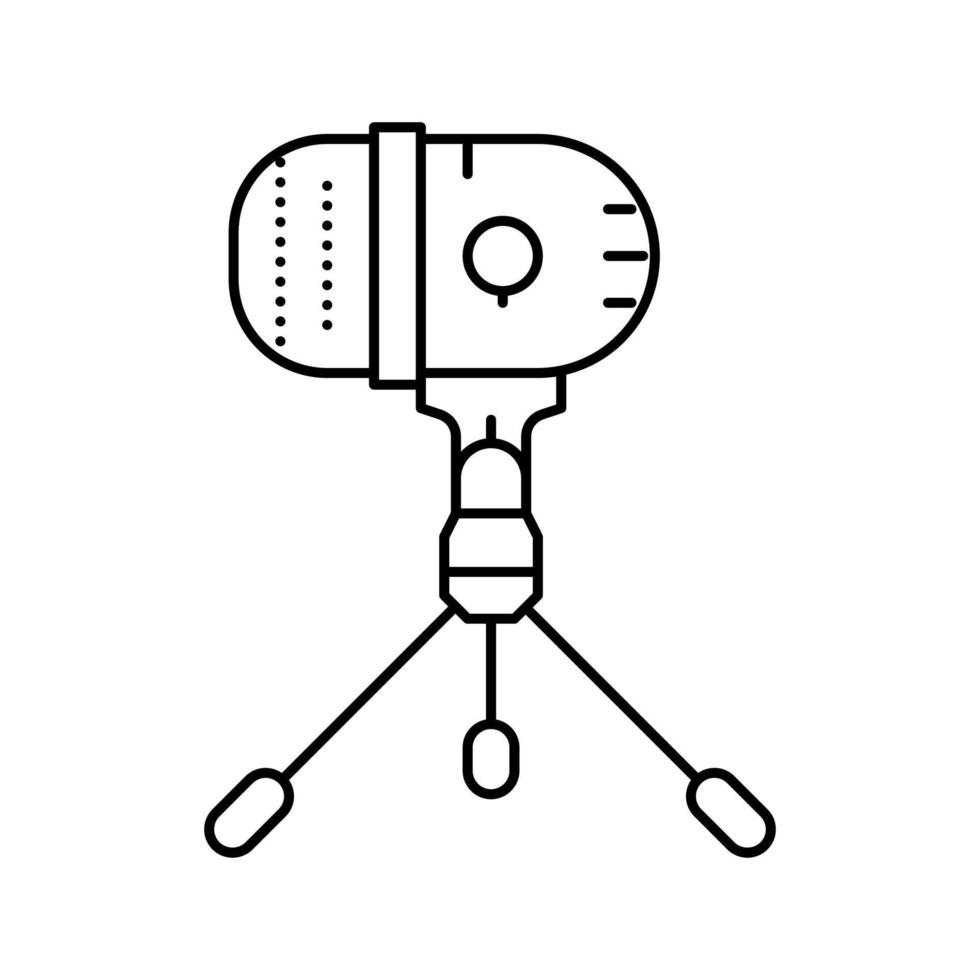 studio mic microphone line icon vector illustration