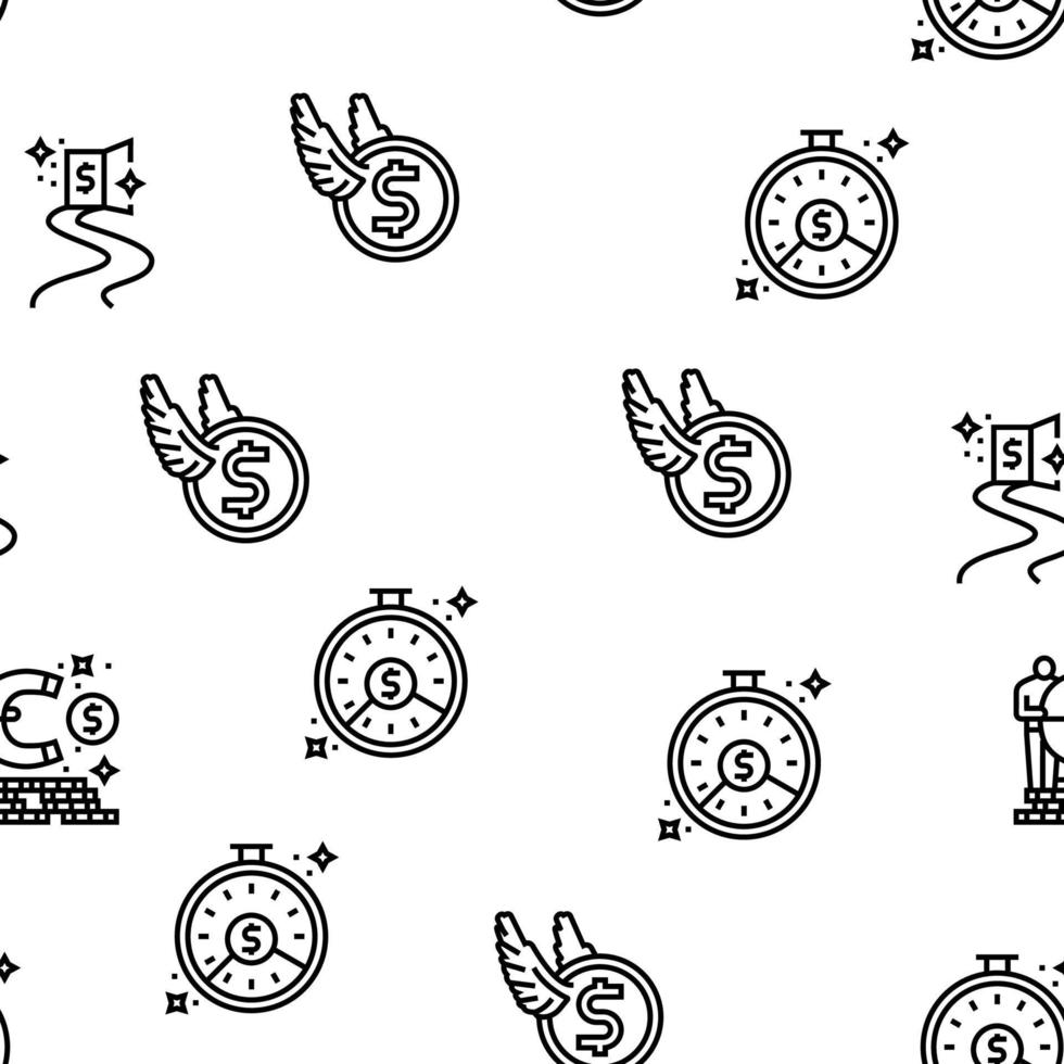 financial freedom money business vector seamless pattern