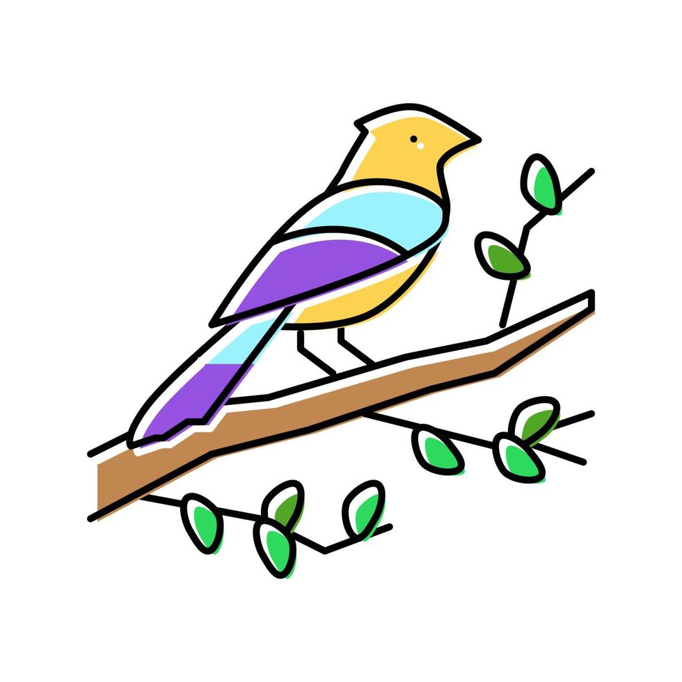 pájaro primavera color icono vector ilustración