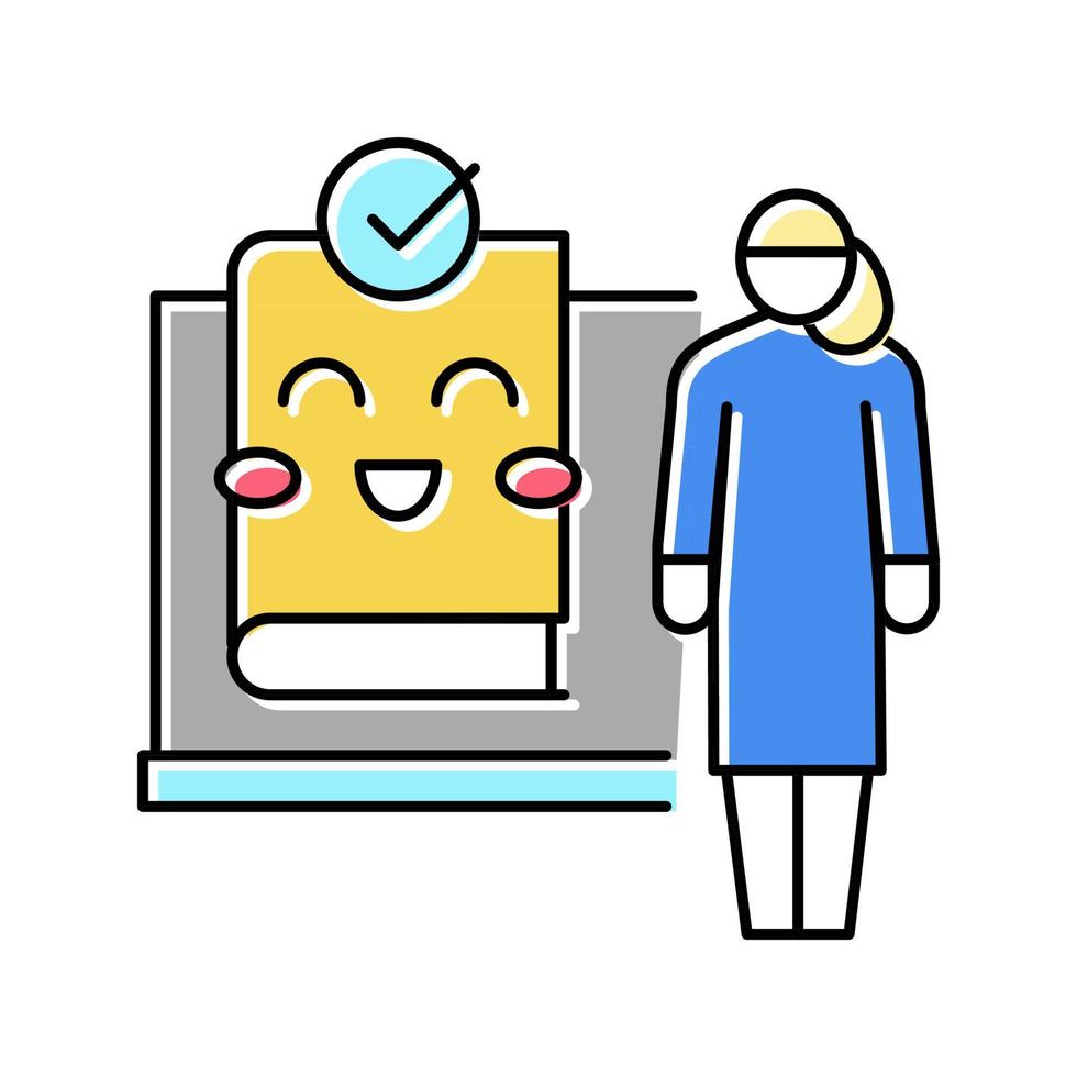 teaching child babysitter color icon vector illustration
