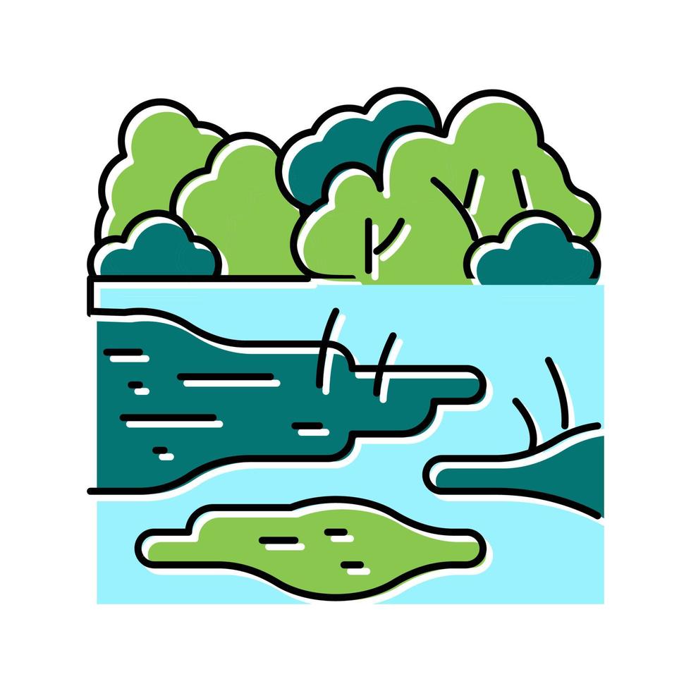 rainforest land color icon vector illustration