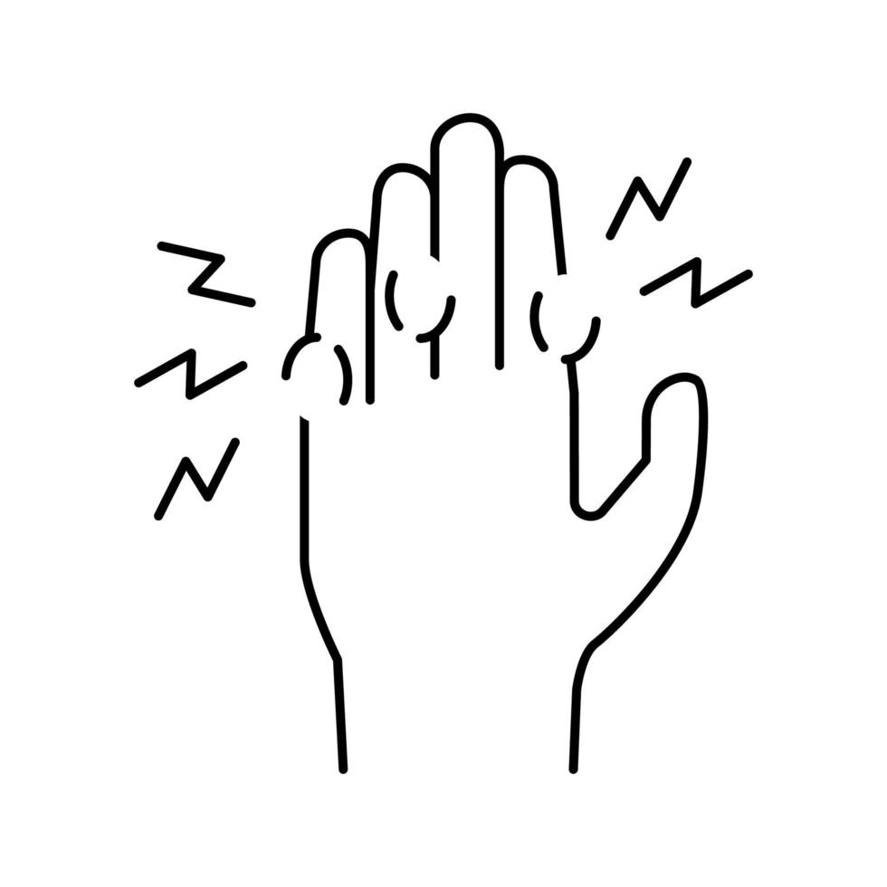 pain in fingers line icon vector illustration