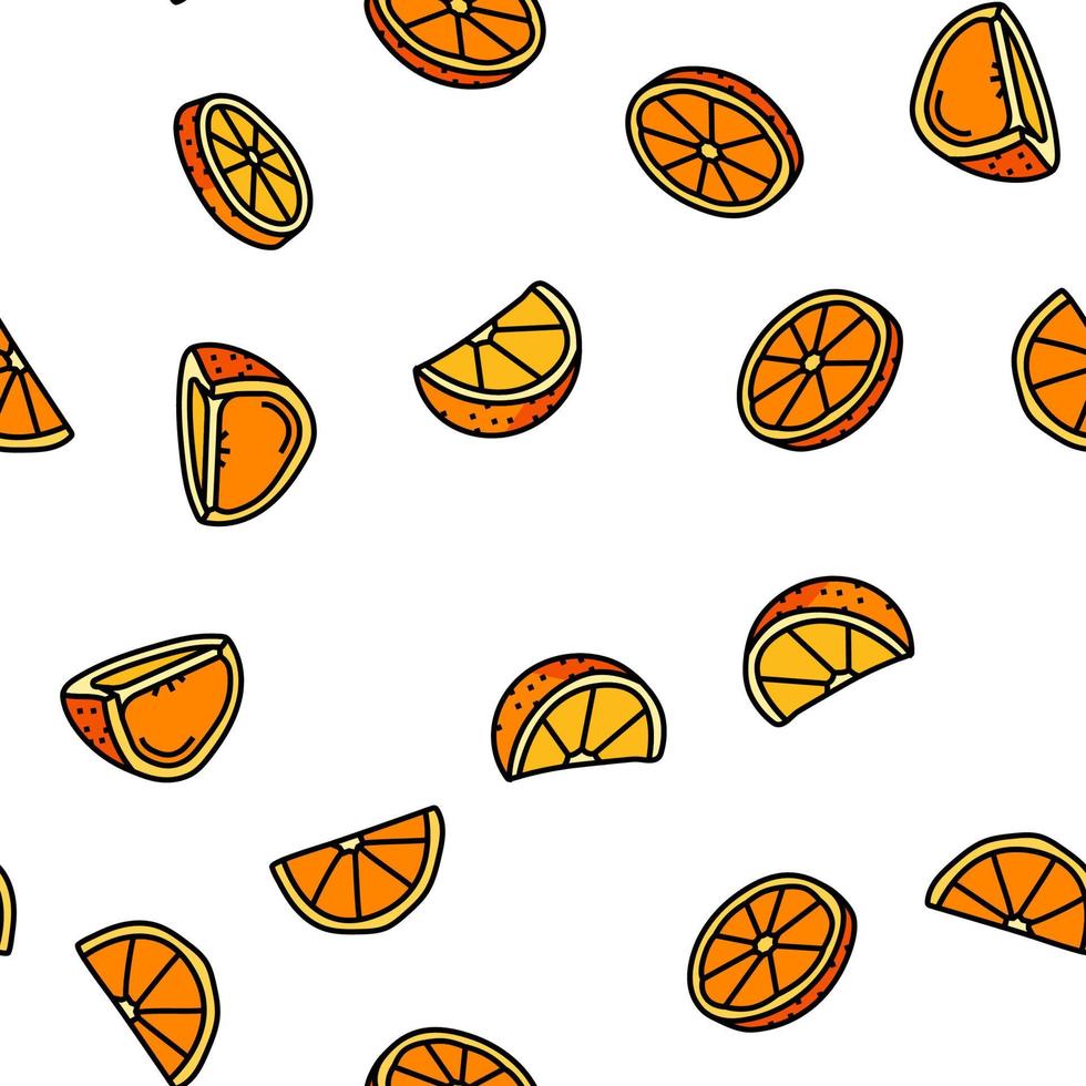 orange citrus fresh slice juice vector seamless pattern