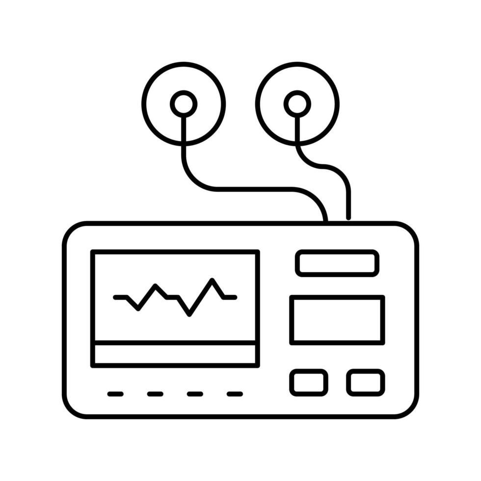 portable electrocardiogram line icon vector illustration