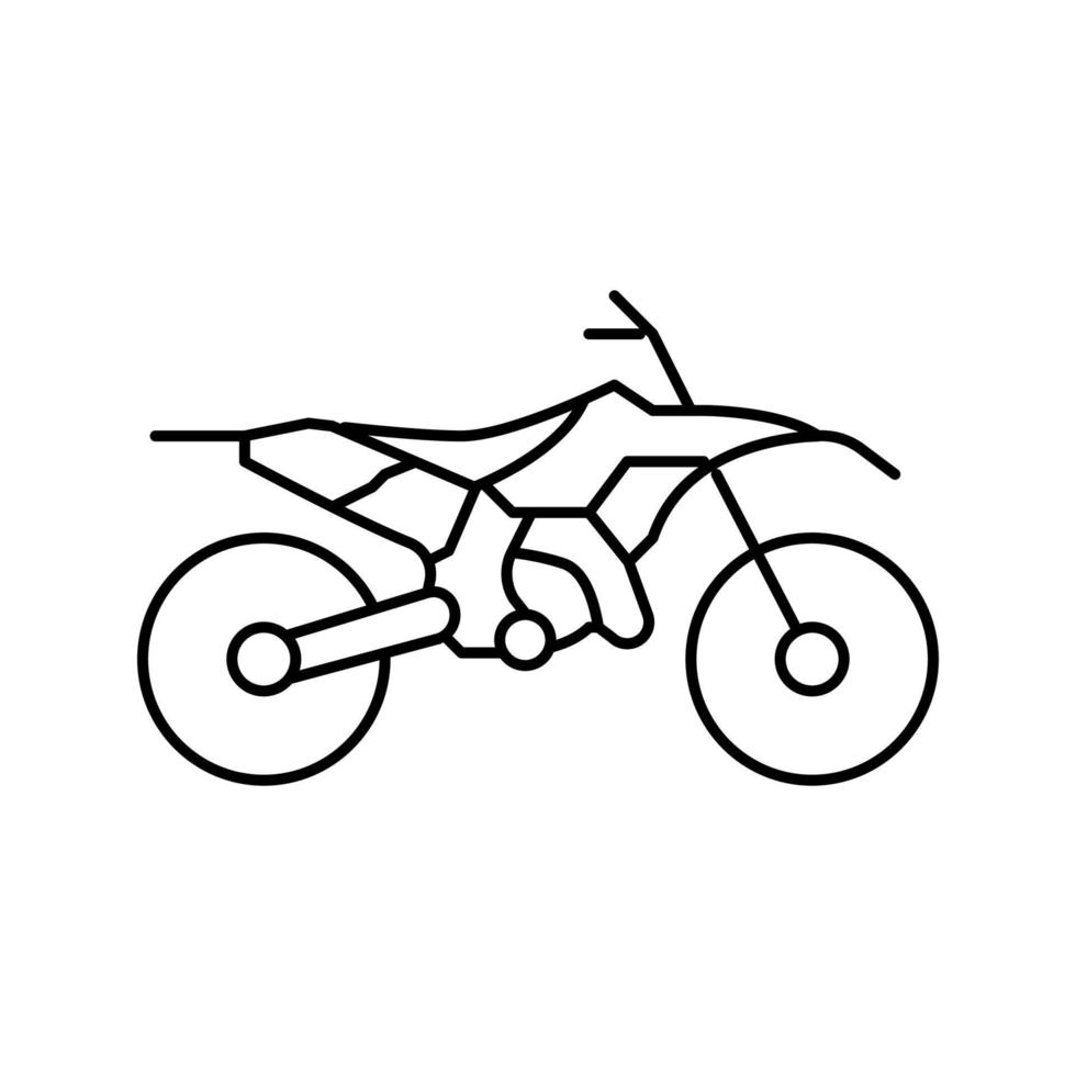 Ilustración de vector de icono de línea de motocicleta dirtbike