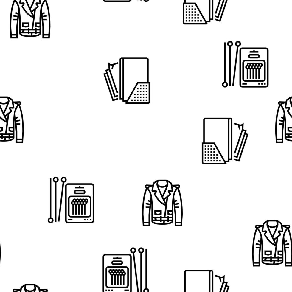 Tailor Worker Sewing Occupation vector seamless pattern