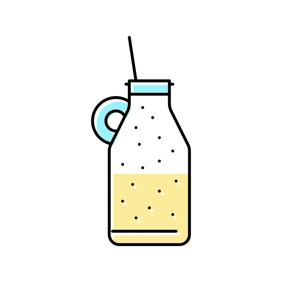 batido de leche jugo de fruta comida color icono vector ilustración