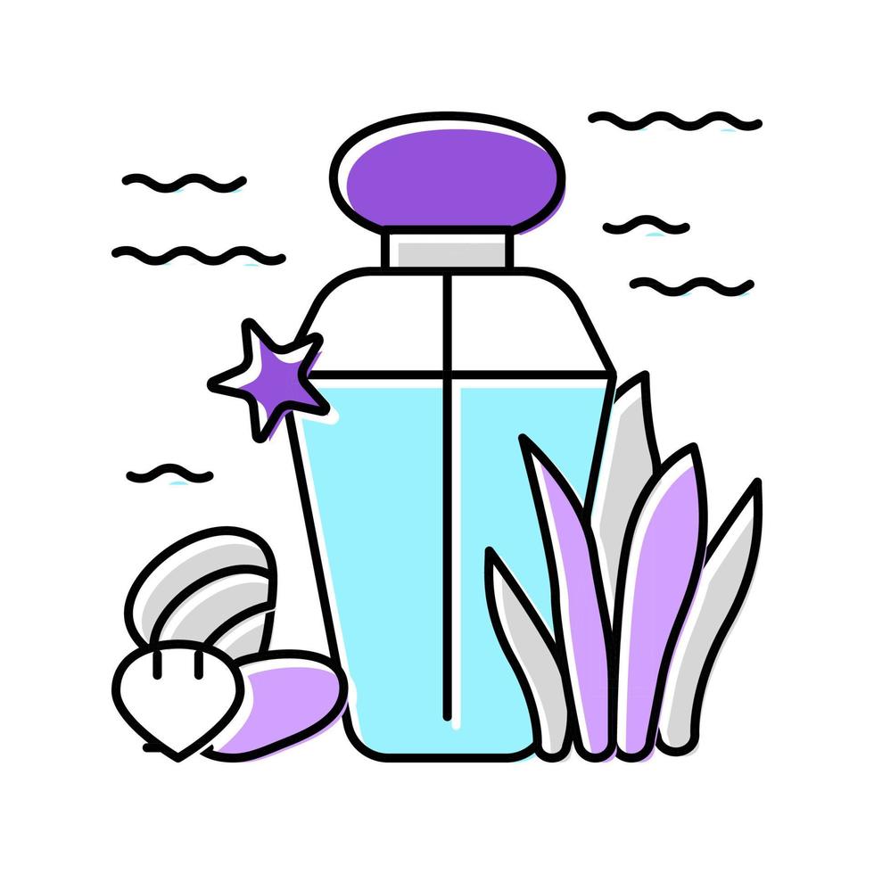 notas oceánicas perfume color icono vector ilustración