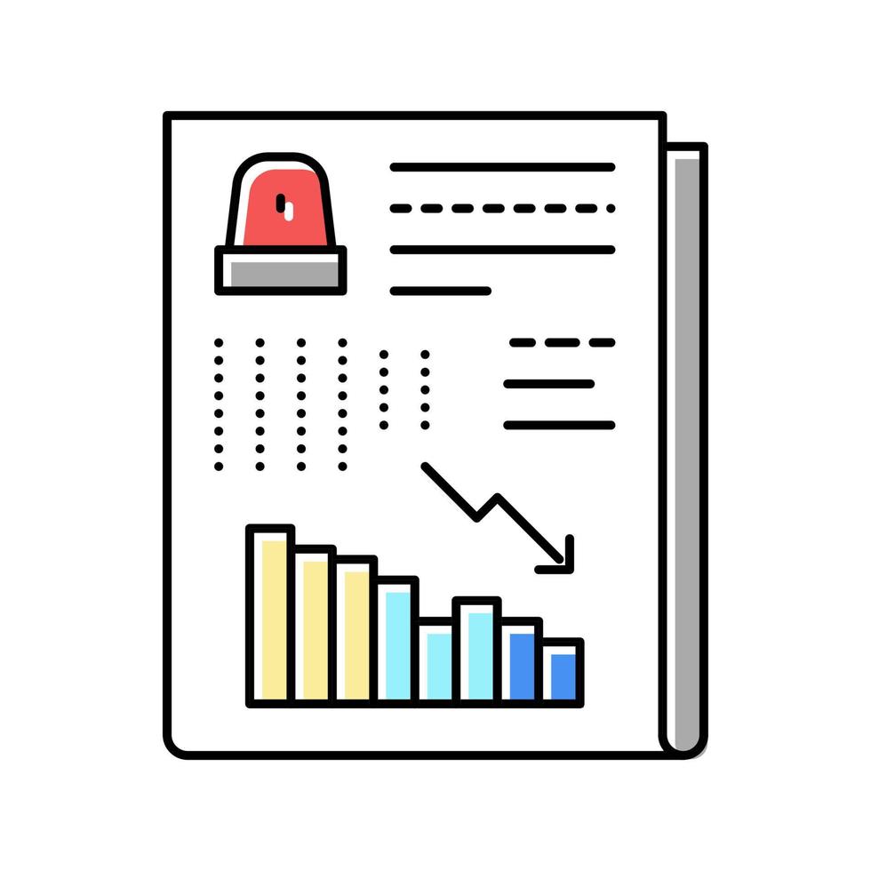 ilustración de vector de icono de color de evaluación y reducción de riesgos