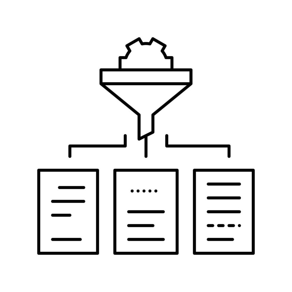 filtration neural network line icon vector illustration