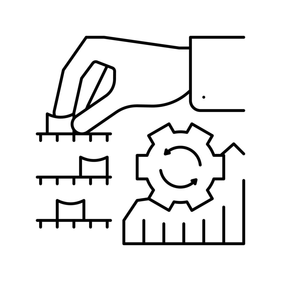 analyzing and optimization line icon vector illustration