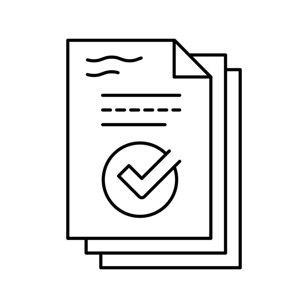 work report line icon vector illustration