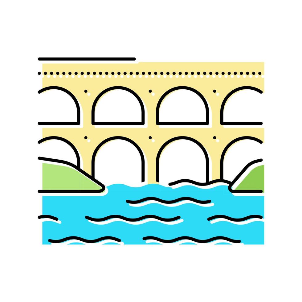 aqueduct construction color icon vector illustration