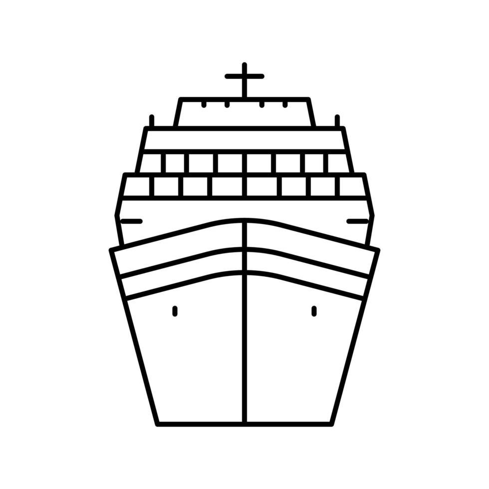 cruise ship liner ocean transport line icon vector illustration