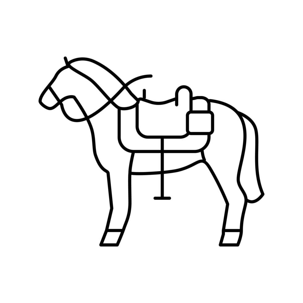 caballo animal línea icono vector ilustración