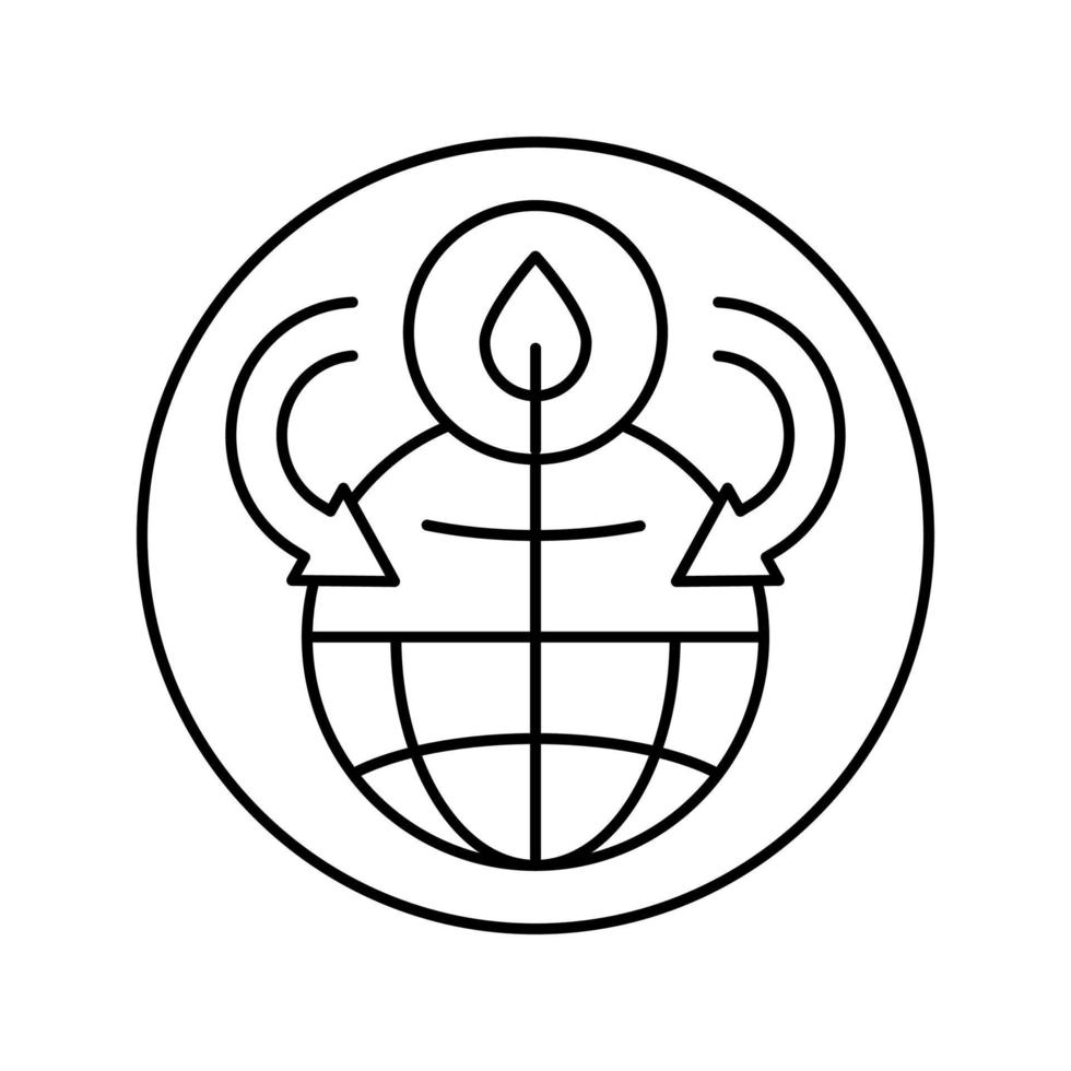 global ecology and environment line icon vector illustration