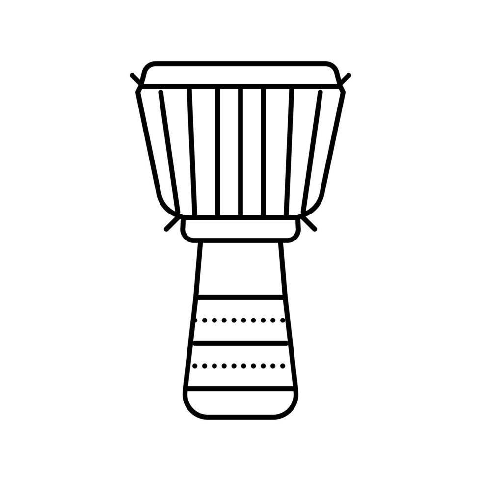 djembe drum instrument line icon vector illustration
