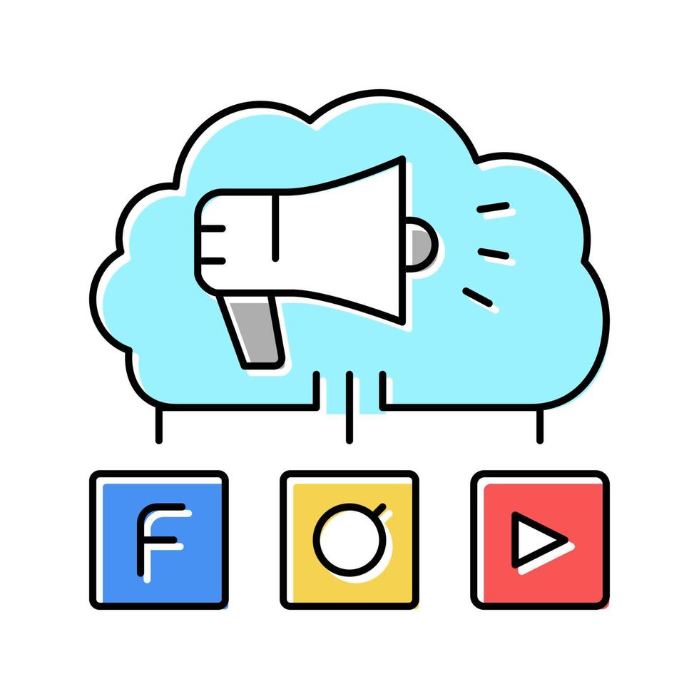 media marketing color icon vector illustration