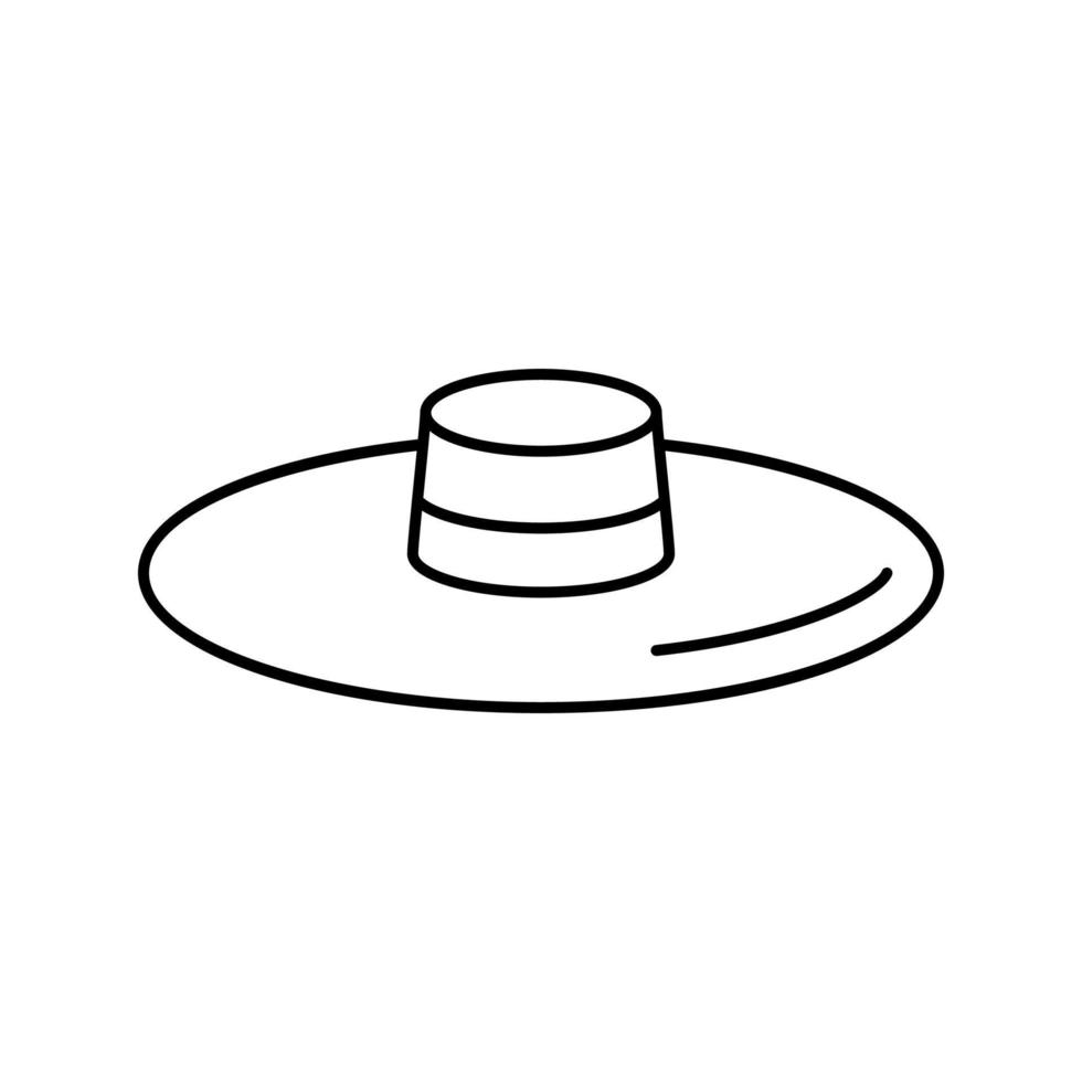 chupalla sombrero tapa línea icono vector ilustración