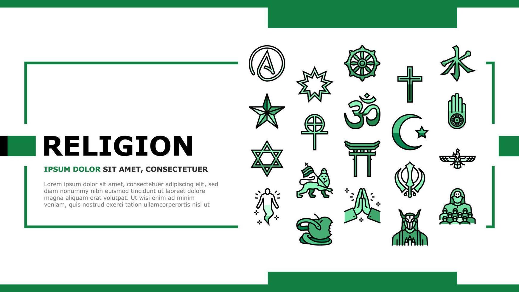 Religion, Prayer Cult And Atheism landing header vector