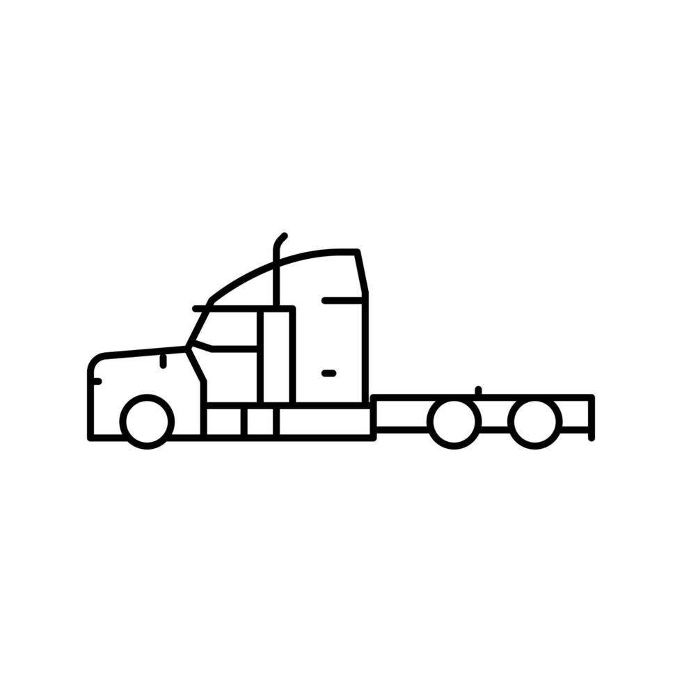 semi truck construction car vehicle line icon vector illustration