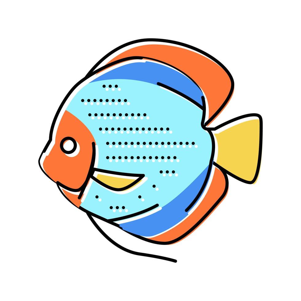discus fish color icon vector illustration