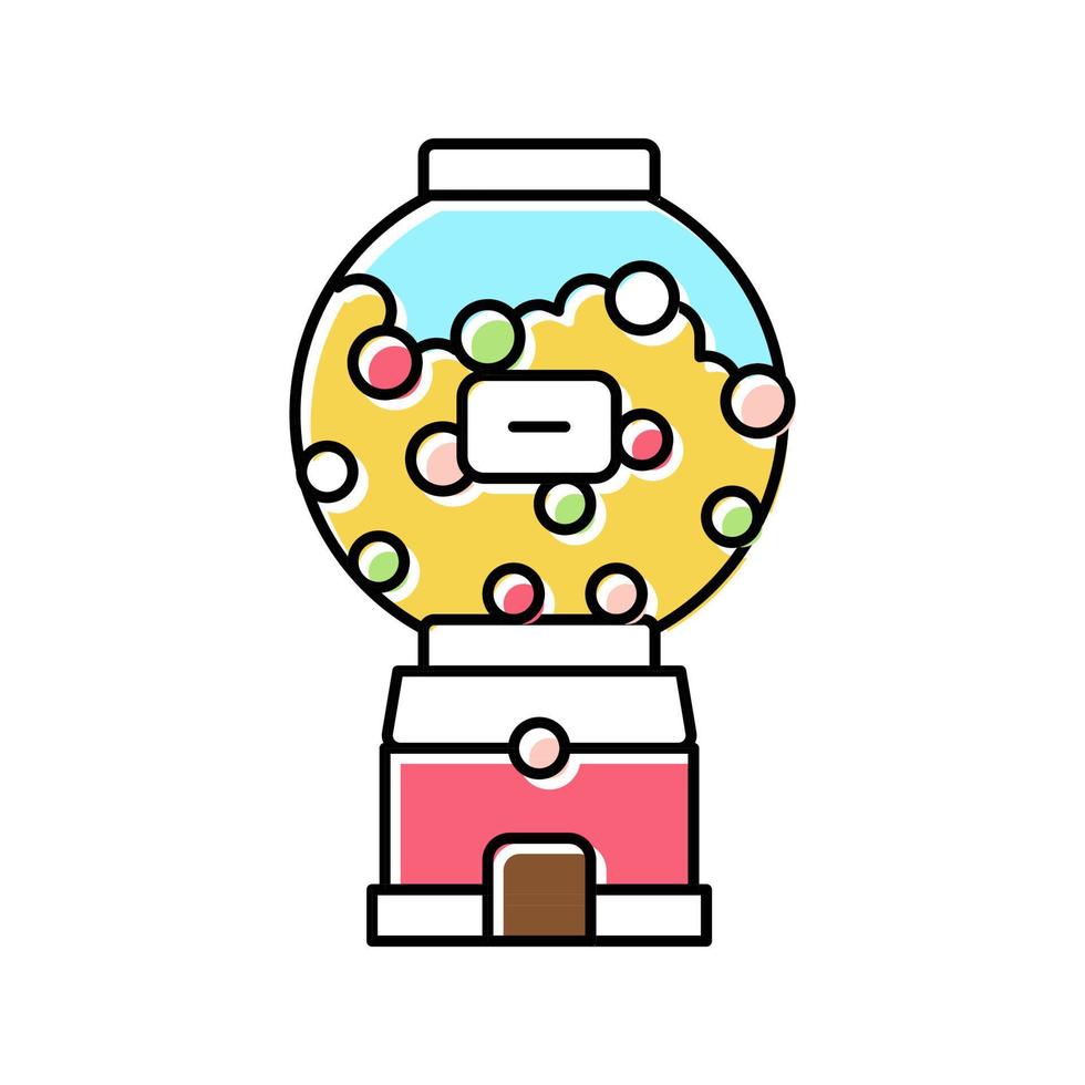 ilustración de vector de icono de color de herramienta de venta de chicles y dulces