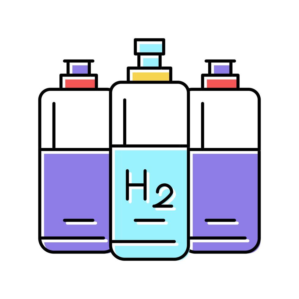 cylinders hydrogen color icon vector illustration