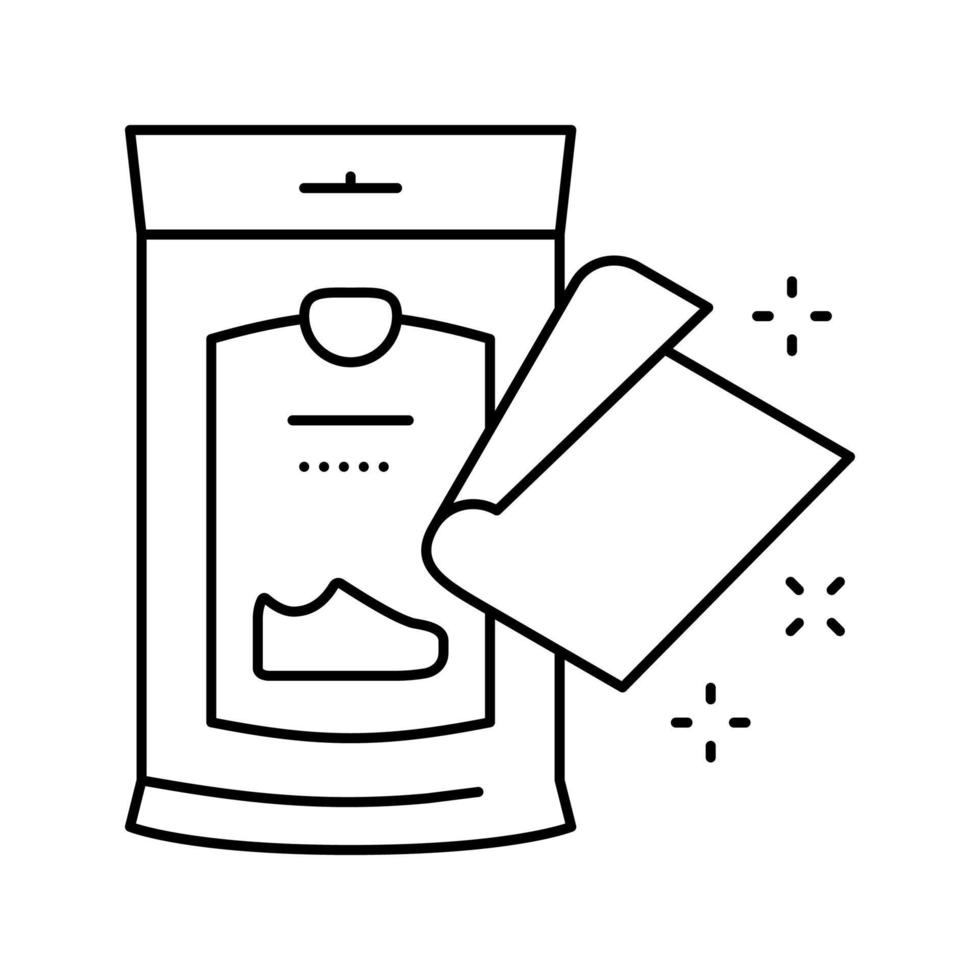 napkin package for shoe care line icon vector illustration