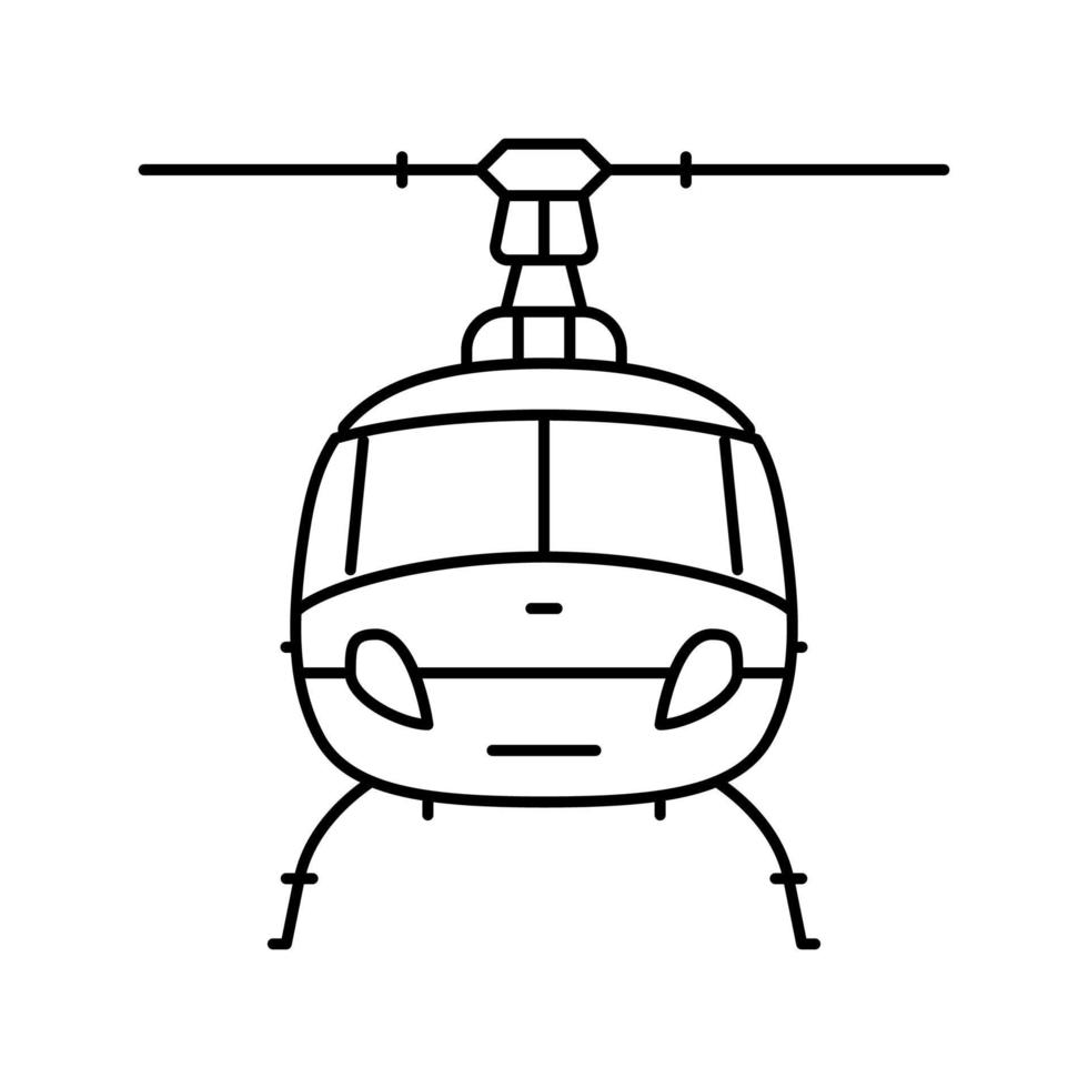 helicóptero transporte vehículo línea icono vector ilustración