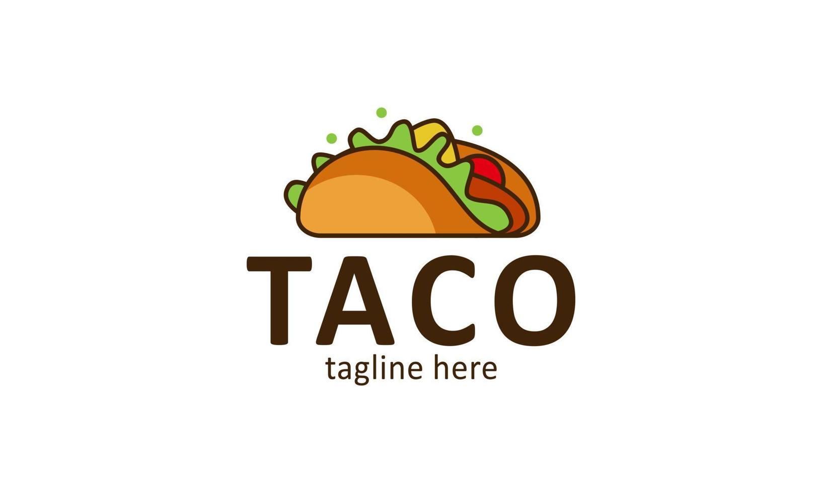 Taco mascot cartoon vector icon illustration. Cute Taco Kid Character With Bell