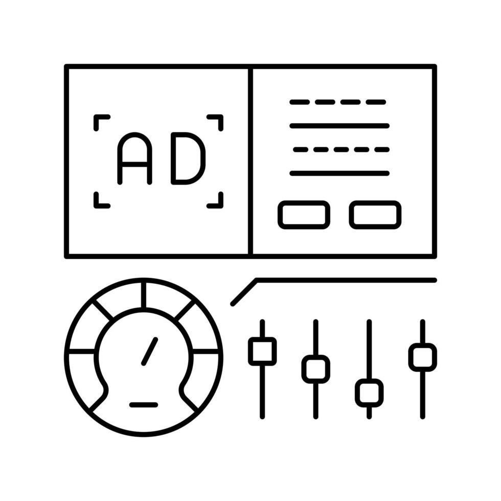 optimización de la ilustración de vector de icono de línea de publicidad